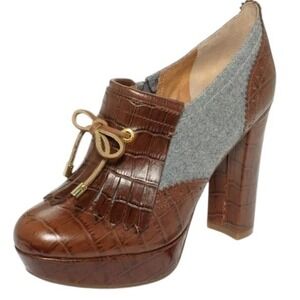 Sperry McKenna  Platform Oxford Chunky Heels 7.5 Retro Y2K Preppy Dark Academia